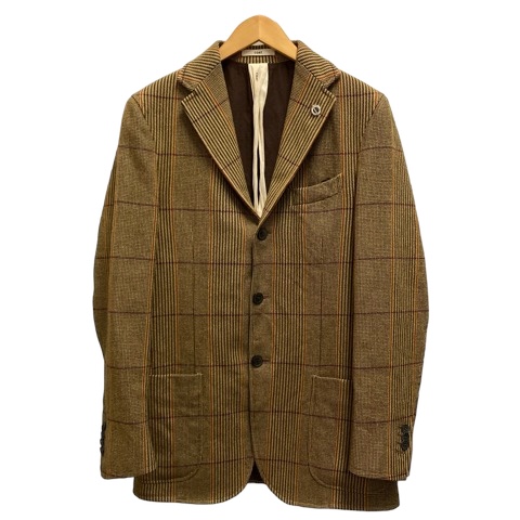 ボリオリ BOGLIOLI ウールジャケット ブレザー Vネック チェック 裏地