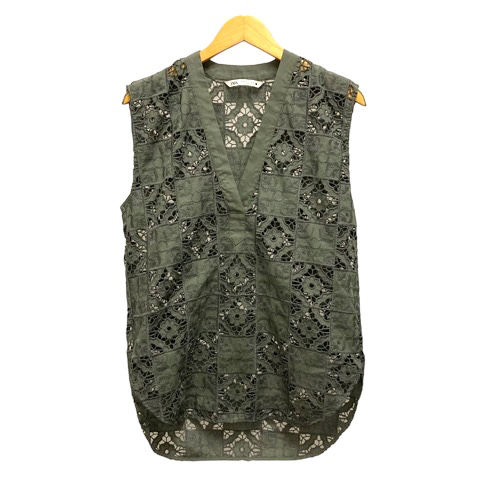 ザラ ZARA セットアップ カットソー ノースリーブ Vネック