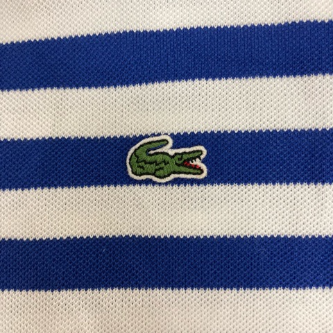ラコステ LACOSTE ミニワンピース 半袖 ボーダー ロゴ刺繍
