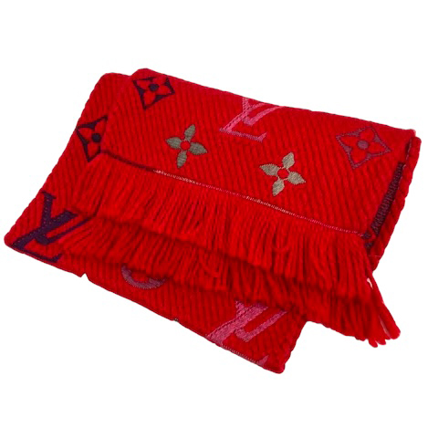 ルイヴィトン LOUIS VUITTON 413287 マフラー エシャルプ ロゴマニア  