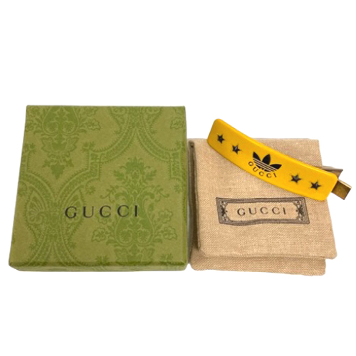 グッチ　アディダス　ヘアクリップ　イエロー　新品未使用 未使用品 グッチ GUCCI ×アディダス adidas バレッタ ヘア