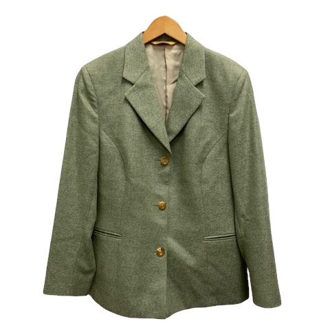 【美品】★Paul Stuart・ポールスチュアート★ウール混 チェック柄 ノーカラージャケット 6★黒×グレー★[NEW]★19jc70 グレンチェックウール コート(コート)｜Paul Stuart(ポール