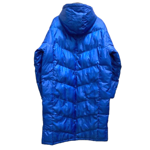 adidas ダウンベンチコート 青　USA S JAPAN アディダス adidas CLIMAPROOF SHADOWロングダウンコｰト ベンチコート