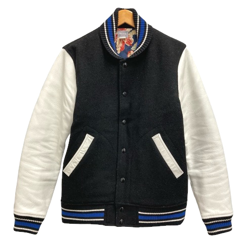 デラックスウエア　スタジャン デラックス Deluxe スタジャン ジャケット ブルゾン 牛革 ウール 切替