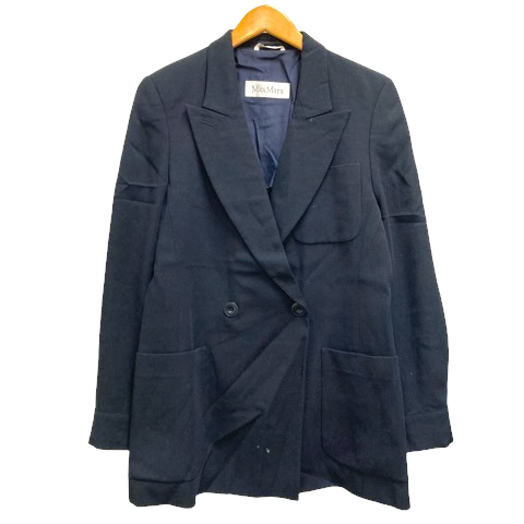 MaxMara テーラード ジャケット 白タグイタリア 濃紺 マックスマーラ濃紺ジャケット