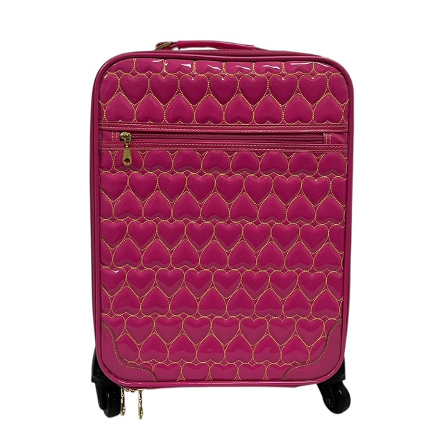 ハート模様のピンクキャリーバッグ ハート模様 ピンクキャリーケース