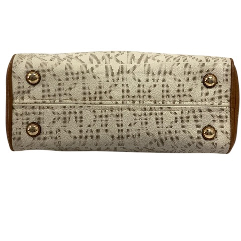 MICHAEL KORS ベージュ ロゴ柄 ハンドバッグ マイケルコース ハンドバッグ レザー ロゴプレート ブランド 鞄