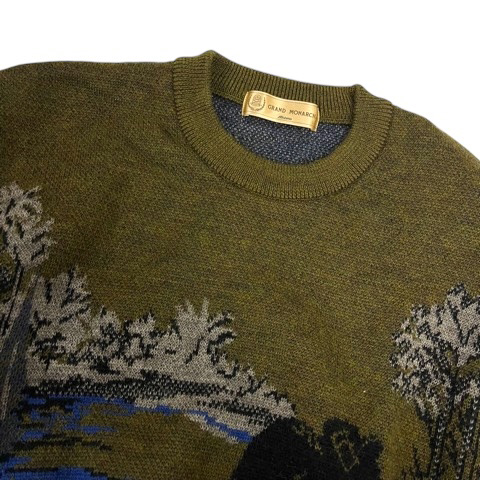 23852　ミズノ　GRAND MONARCH メンズ　ニット　グレー　Ｌ ミズノ MIZUNO GRAND MONARCH ニットセーター クルーネック ウール 総