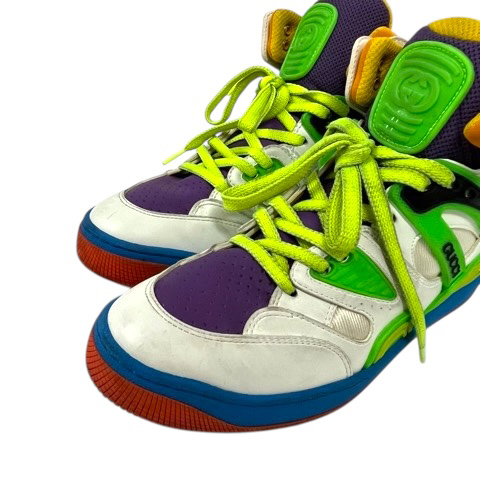 【中古】グッチ GUCCI BASKET スニーカー ハイカット メッシュ ロゴ 36.5 マルチカラー レディース グッチ GUCCI BASKET スニーカー ハイカット メッシュ ロゴ 36.5