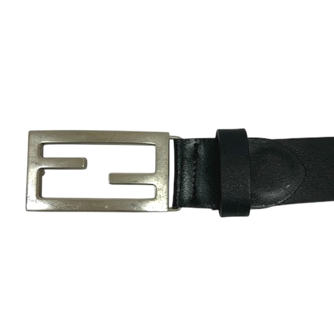 フェンディ FENDI ベルト ズッカ ロゴバックル レザー 無地 110/125 黒