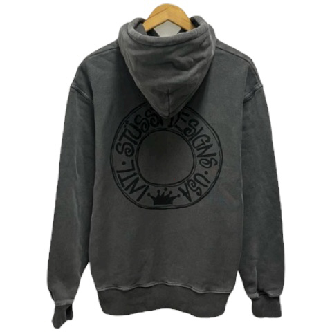 ステューシー STUSSY パーカー 長袖 フード バックプリント コットン