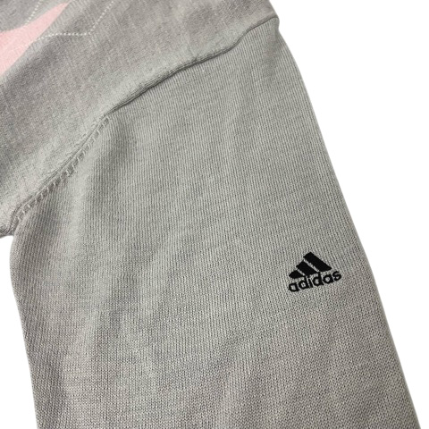 アディダス adidas ニット セーター ハーフジップ ウール混 アーガイル 