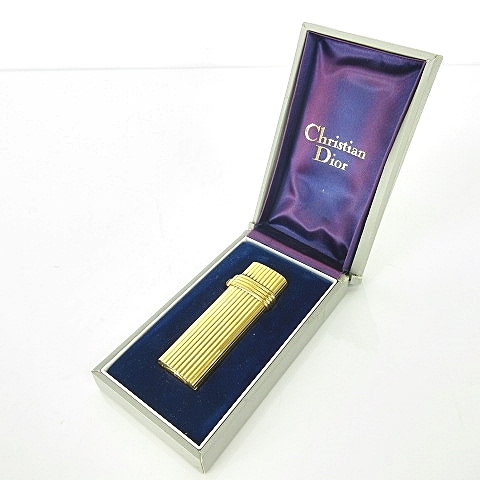 クリスチャンディオール Christian Dior ライター ガス ゴールド 