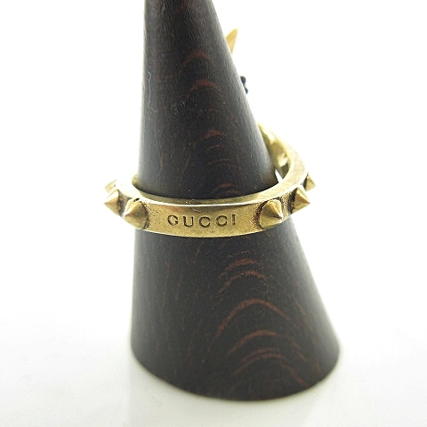 グッチ GUCCI 美品 スパイクボール スタッズ カラー ストーン リング 
