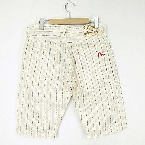 エヴィス EVISU ショートパンツ ショーツ ハーフ パンツ ストライプ 