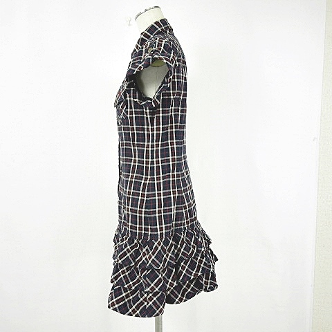 Burberryブルーレーベルチェック柄 半袖シャツワンピース