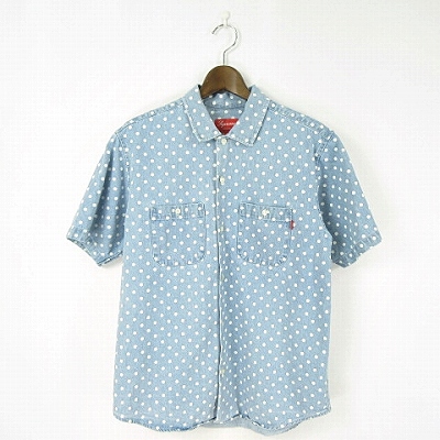 シュプリーム SUPREME 18SS Polka Dot Denim Shirt Light Blue ドット 