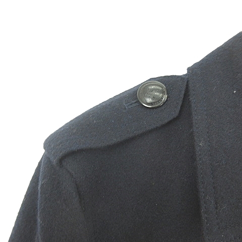 バーバリーブラックレーベル Burberry Black Label Pコート ピーコート ロング ウール 裏地チェック L 紺 ネイビー 赤 レッド Ky メンズ 022 ベクトルパーク