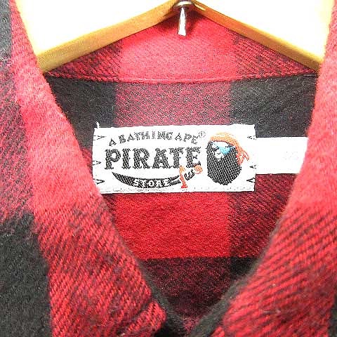 アベイシングエイプ A BATHING APE PIRATE チェック シャツ 長袖 