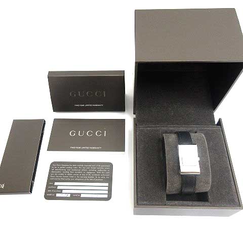 GUCCI 2300 L ブラックレザー腕時計 グッチ Brandol / GUCCI グッチ レディース腕時計 Gタイムレス G