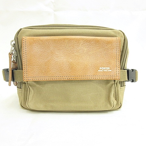 ポーター Porter ウエスト ボディ バッグ ポーチ レザー ベージュ 茶 ブラウン Kyｰ メンズ レディース ユニセックス 022 ベクトルパーク
