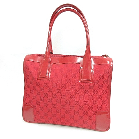 グッチ GUCCI 000-0855 002113 GGキャンバス エナメル ハンド バッグ  