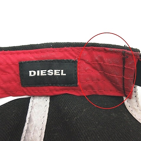ディーゼル DIESEL キャップ 帽子 ロゴ 刺繍 ブラック 黒 S