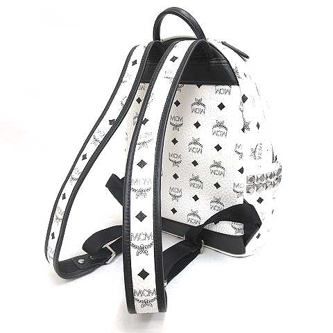 正規品 MCM スタッズ バックパック リュック ブラック PVC &レザー  