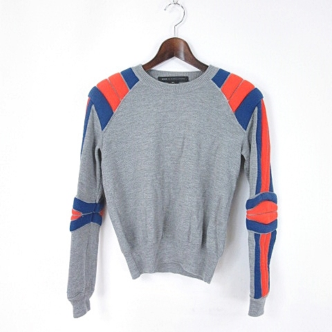 マークバイマークジェイコブス Marc By Marc Jacobs ニット セーター 長袖 Xs グレー 橙 オレンジ 青 ブルー Ky メンズ 022 ベクトルパーク