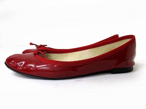 レペット Repetto バレエシューズ パンプス リボン エナメル レッド 赤