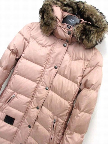 コーチ COACH ダウンコート ファー フード ピンク 0 ○025 レディース 