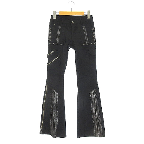 オッズオネスト OZZ ONESTE パンツ ロング ブーツカット ジッパー 黒