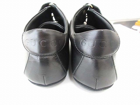 グッチ GUCCI 091057 スニーカー ベルトデザイン レザー ブラック 黒 