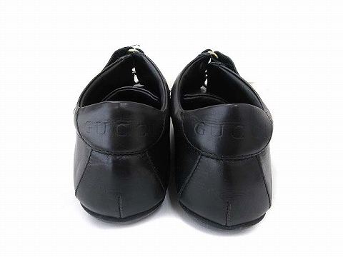 グッチ GUCCI 091057 スニーカー ベルトデザイン レザー ブラック 黒 