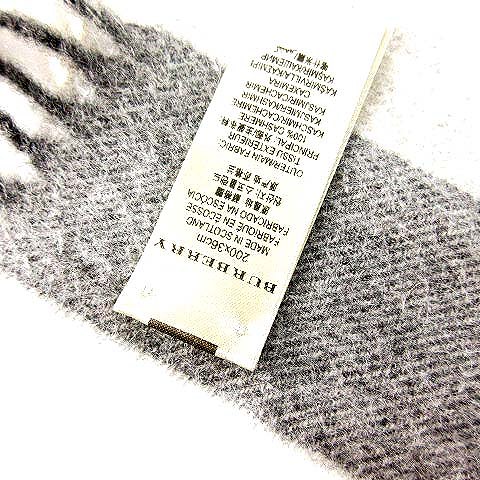 バーバリー BURBERRY マフラー ストール フリンジ チェック カシミヤ  