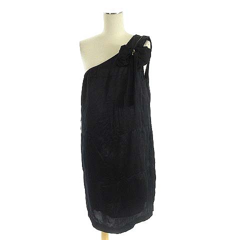 シーバイクロエ See By Chloe ワンピース ワンショルダー ノースリーブ シルク リボン モチーフ ひざ丈 膝丈 ブラック 黒 Ibs39 294 10 レディース 022 ベクトルパーク