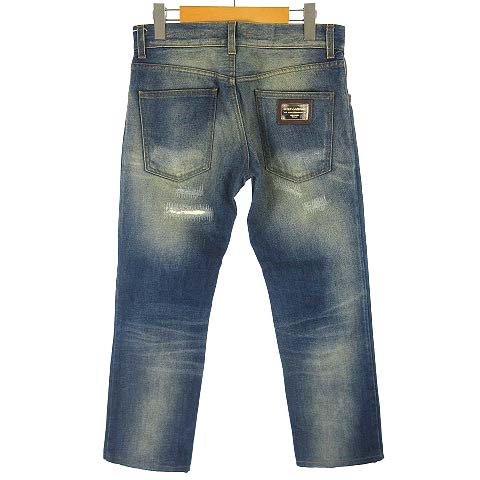 定価13万円 DOLCE&GABBANA 14GOLD クラッシュ&リペア インディゴ 濃淡 
