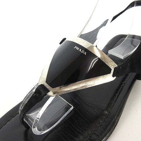 プラダ PRADA サンダル トング 三角プレート アンクル ストラップ 
