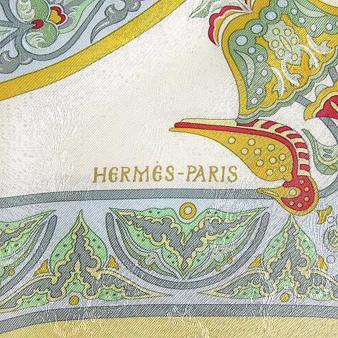 エルメス HERMES カレ 90 CIELS BYZANTINS ビザンチンの空 スカーフ シルク 総柄 白系