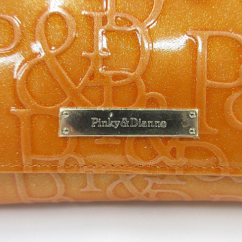 未使用級　ピンキー&ダイアン　三つ折財布　エンボスロゴ　パール　ゴールド　y2k 未使用級 ピンキー&ダイアン 三つ折財布 エンボスロゴ パール ゴールド y2k