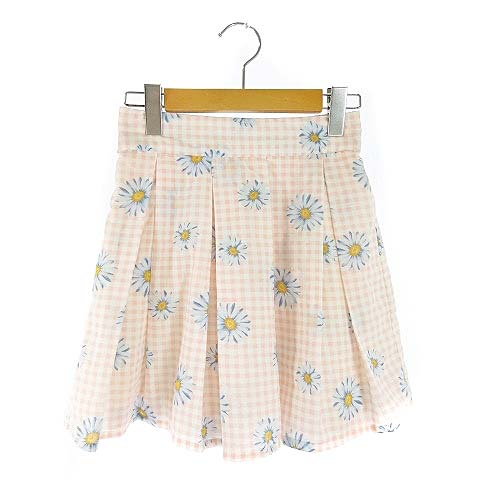アンクルージュ Ank Rouge スカート ミニ フレア ギンガムチェック 花柄 ウエストゴム イージー M ピンク Vgp28 レディース 022 ベクトルパーク