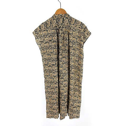 パドカレ Pas De Calais ワンピース 半袖 ひざ丈 花柄 ベージュ 38 Vgp28 レディース 022 ベクトルパーク