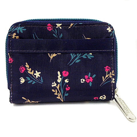 レスポートサック LesportSAC ユッカパープルブーケ 三つ折り 財布