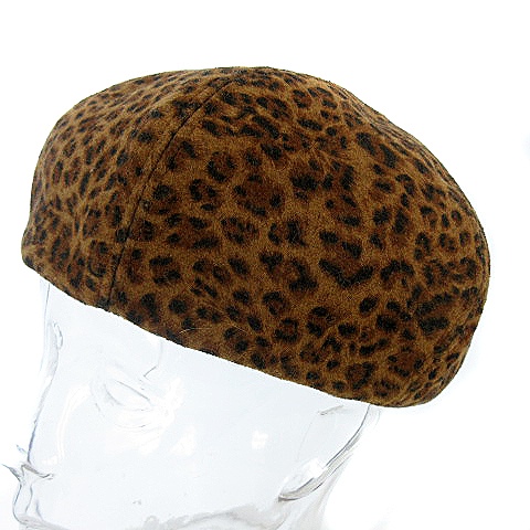キャセリーニ Casselini ベレー帽 帽子 レオパード アニマル ヒョウ柄 豹柄 ブラウン系 茶系 Vgp00 レディース 022 ベクトルパーク