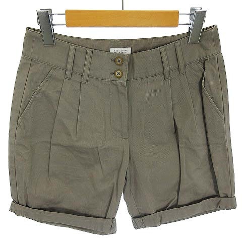 マッキントッシュフィロソフィー Mackintosh Philosophy ショートパンツ ショーパン タック 綿麻 リネン カーキ 36 Vgp00 メンズ 022 ベクトルパーク