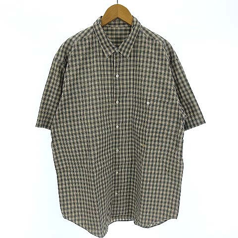 パパス Papas シャツ チェック オーバーサイズ 半袖 ベージュ M メンズ 022 ベクトルパーク