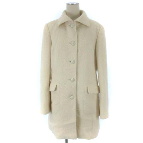 トラサルディ Trussardi コート ステンカラー アンゴラ ウール ロゴボタン ホワイト 白 38 レディース 022 ベクトルパーク