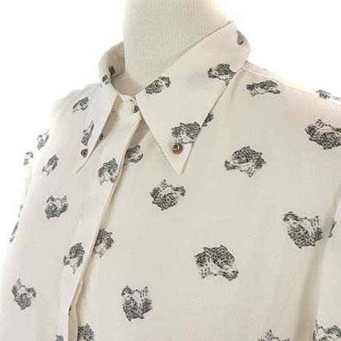 ザラウーマン Zara Woman ブラウス シャツ タイガー トラ アニマル プリント ホワイト 白 トップス レディース 022 ベクトルパーク