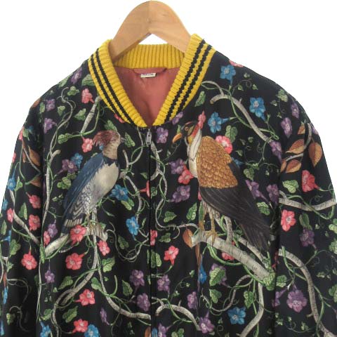 グッチ GUCCI 17SS バード・オブ・プレイ シルク ボンバー ジャケット 