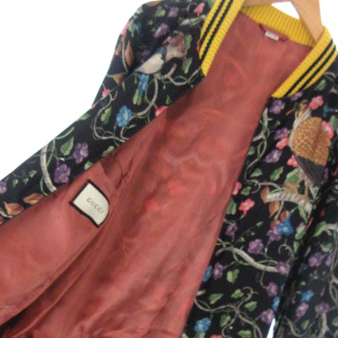 グッチ GUCCI 17SS バード・オブ・プレイ シルク ボンバー ジャケット 